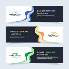 Vector modern set of colorful abstract banners. For card and banner needs. Vector Illustration	