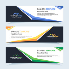 Vector modern set of colorful abstract banners. For card and banner needs. Vector Illustration	