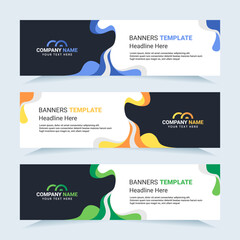 Vector modern set of colorful abstract banners. For card and banner needs. Vector Illustration	
