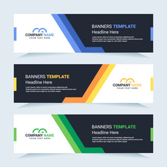 Vector modern set of colorful abstract banners. For card and banner needs. Vector Illustration	