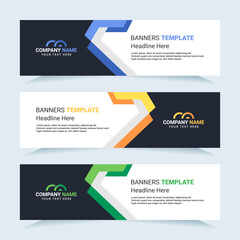 Vector modern set of colorful abstract banners. For card and banner needs. Vector Illustration	
