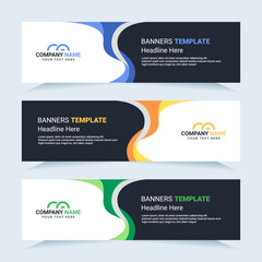 Vector modern set of colorful abstract banners. For card and banner needs. Vector Illustration	