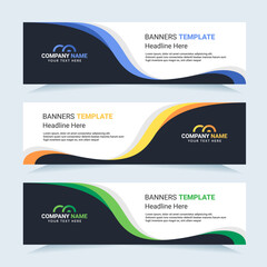 Vector modern set of colorful abstract banners. For card and banner needs. Vector Illustration	