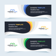Vector modern set of colorful abstract banners. For card and banner needs. Vector Illustration	