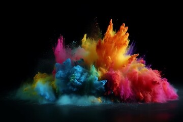 Vibrant Burst: Abstract Colored Powder Explosion, colored powder explosion, abstract, vibrant burst, colorful, powder splash, vibrant colors, abstract art, colorful abstract,