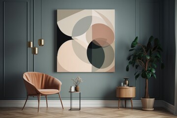 wall art with black and white images of trees, creating a minimalist yet warm atmosphere, created with generative ai