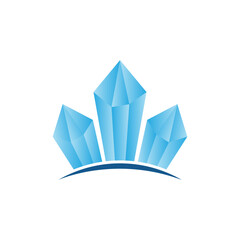 abstract shape Crystal logo vector