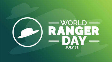 World Ranger Day background, banner, poster and card design template with standard color celebrated in july.