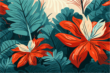 Exotic Foliage Wallpaper (AI-Assisted)
Vector available