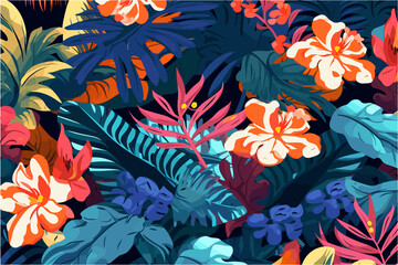 Exotic Foliage Wallpaper (AI-Assisted)
Vector available