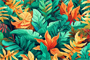 Exotic Foliage Wallpaper (AI-Assisted)
Vector available