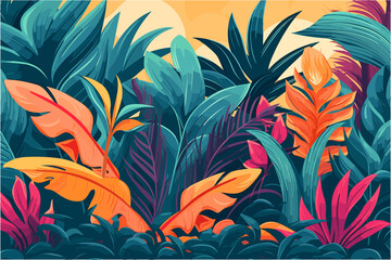 Exotic Foliage Wallpaper (AI-Assisted)
Vector available