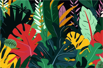 Exotic Foliage Wallpaper (AI-Assisted)
Vector available