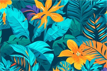 Exotic Foliage Wallpaper (AI-Assisted)
Vector available