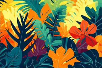 Exotic Foliage Wallpaper (AI-Assisted)
Vector available
