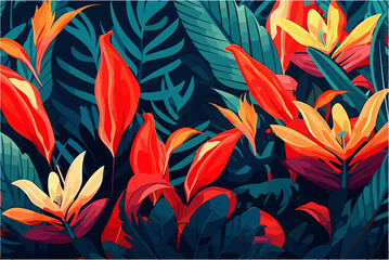 Exotic Foliage Wallpaper (AI-Assisted)
Vector available