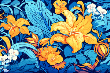 Exotic Foliage Wallpaper (AI-Assisted)
Vector available