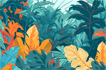 Exotic Foliage Wallpaper (AI-Assisted)
Vector available