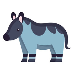 Obraz premium Adorable Rainforest Charmer: Vibrant 2D Illustration Featuring a Cute Tapir