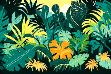 Exotic Foliage Wallpaper (AI-Assisted)
Vector available