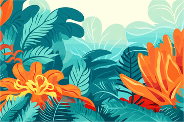 Exotic Foliage Wallpaper (AI-Assisted)
Vector available