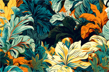 Exotic Foliage Wallpaper (AI-Assisted)
Vector available