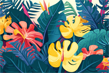 Exotic Foliage Wallpaper (AI-Assisted)
Vector available