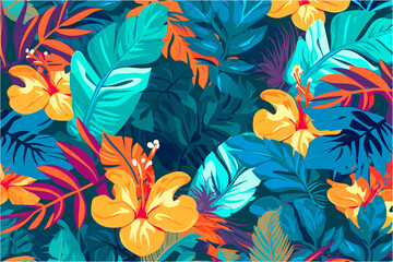 Exotic Foliage Wallpaper (AI-Assisted)
Vector available