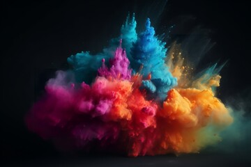 Obraz na płótnie Canvas Vibrant Burst: Abstract Colored Powder Explosion, colored powder explosion, abstract, vibrant burst, colorful, powder splash, vibrant colors, abstract art, colorful abstract,