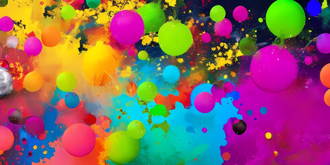 Abstract bright multicolored background, rich and juicy colored banner. AI Generation