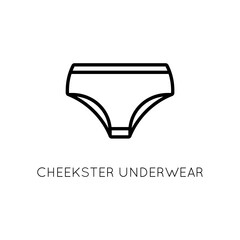 Cheekster underwear vector icon. Women's underwear for web design, internet, advertising, labels, industry.