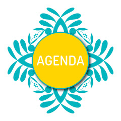 Agenda Turquoise Yellow Design Element Circular Text