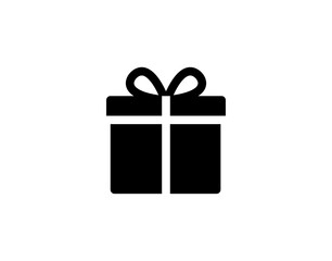 Gift icon. Vector gift box symbol. Birthday present, Christmas gift icon. Black gift box icon. - obrazy, fototapety, plakaty