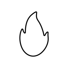 Flame line icon, fire logo vector