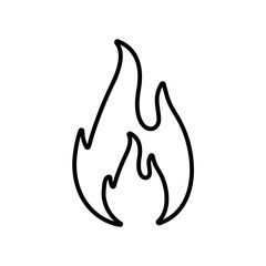 Flame line icon, fire logo vector