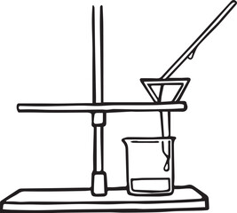 ろうと台とろうととろ紙線画