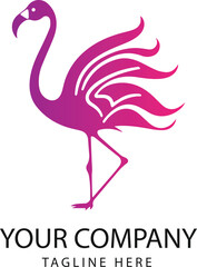 Colorful flamingo logo isolated on white background