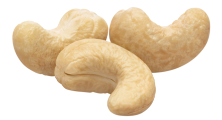 Delicious cashew nuts cut out