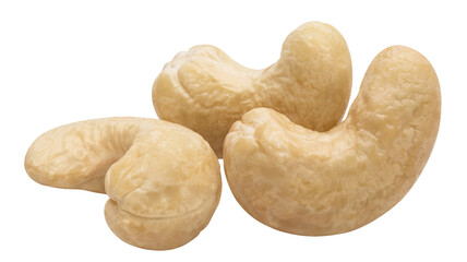 Delicious cashew nuts cut out