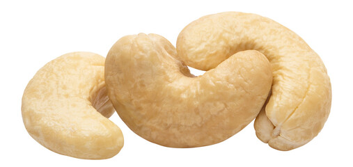 Delicious cashew nuts cut out
