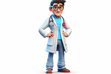 3d doctor with stethoscope