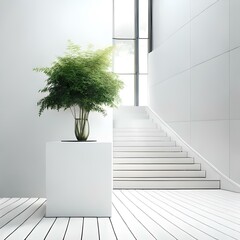 plant in a modern office background