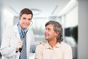 Caring young doctor examine patient