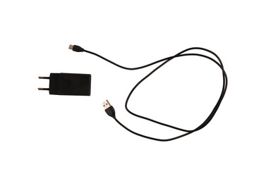 usb cables type c isolated black on white