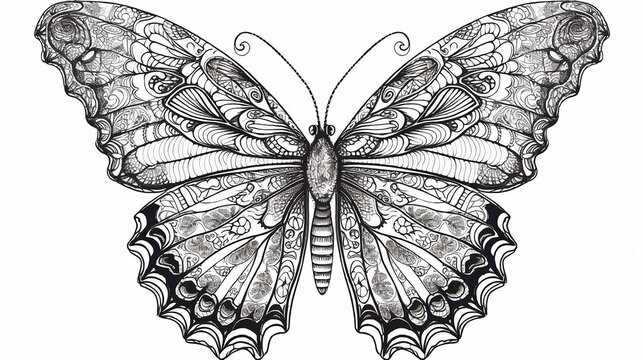 borboleta sem cor para colorir, para atividade inf&acirc;ntil 