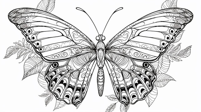 borboleta sem cor para colorir, para atividade inf&acirc;ntil 