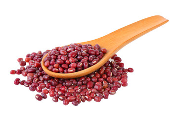 red beans in wood spoon on transparent png