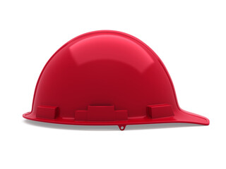 3d render Red safety helmet (clipping path)