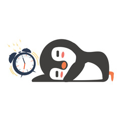  little penguins sleep with alarm clock