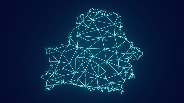 belarus country map geographic interconnecting communication technology animation